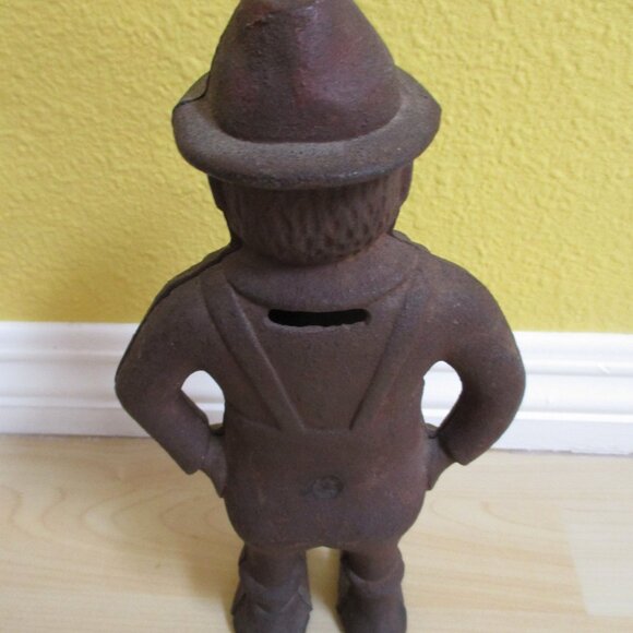 VTG Heavy, Large Cast Iron, "Give Me A Penny Bank" 4.5 pounds, 11" approx. - Picture 4 of 8